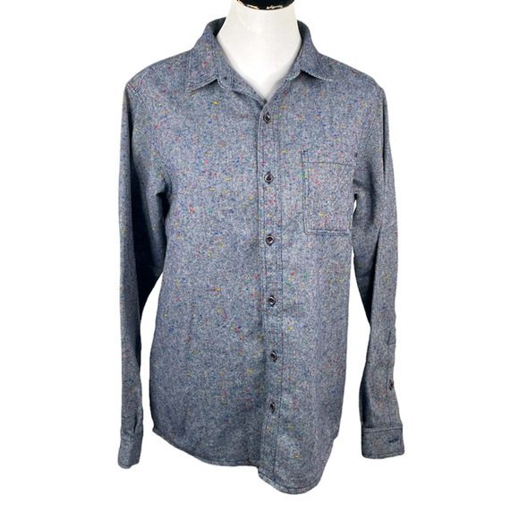 Columbia Wool Button Down Shirt Blue and Multi Color Size Small - Picture 9 of 9